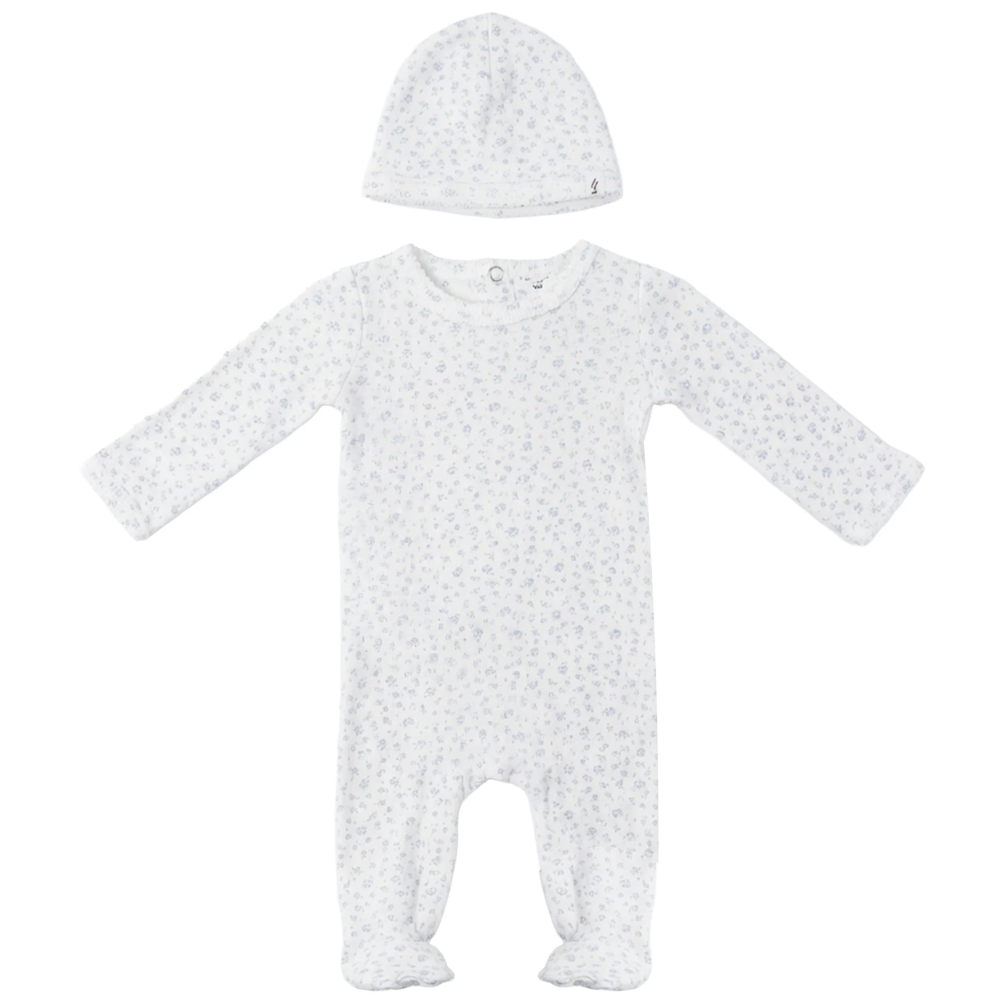 Little Fragile - Baby Floral Pointelle Romper Set - White