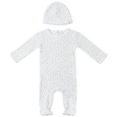 Little Fragile - Baby Floral Pointelle Romper Set - White