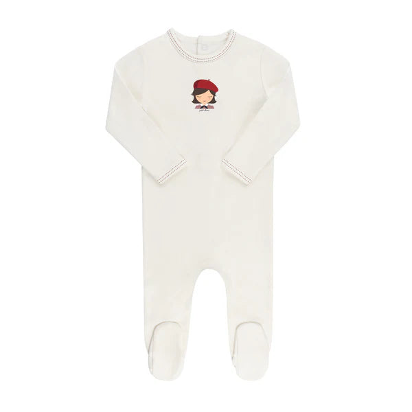 Ely's & Co French Terry Ivory French Girl Footie