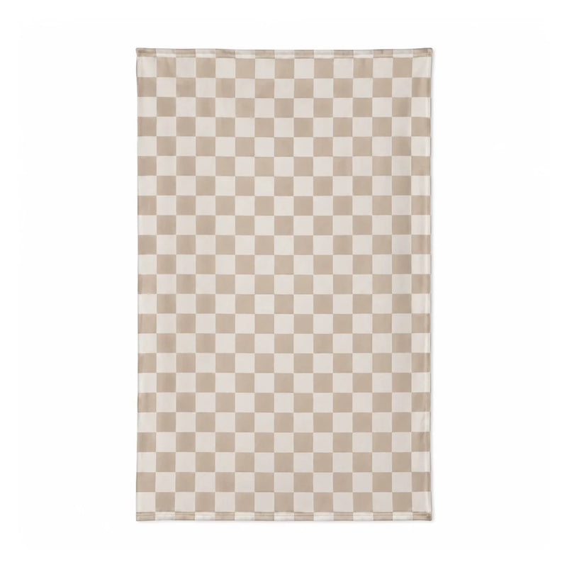 front view of the Forever French neutral checkerboard bamboo swaddle blanket.