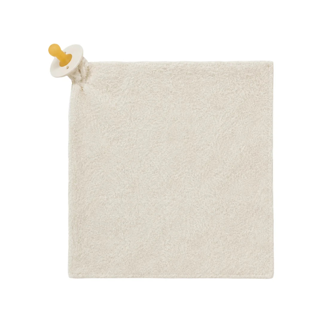 front view of the Forever French cream plush lovey security blanket.