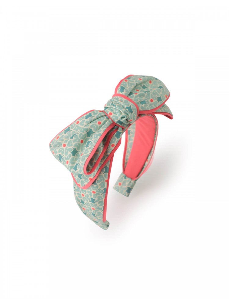 Headband With Big Bow And Contrast Tipping