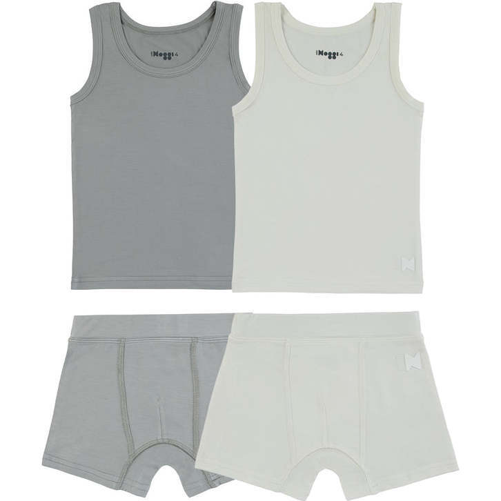 Noggi Boy  Blue + White Cotton Bamboo 2 Sets