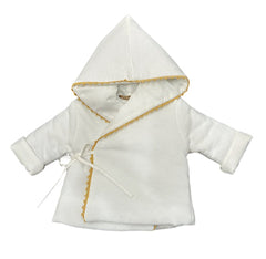 La Mascot White/Gold Trim Linen Jacket