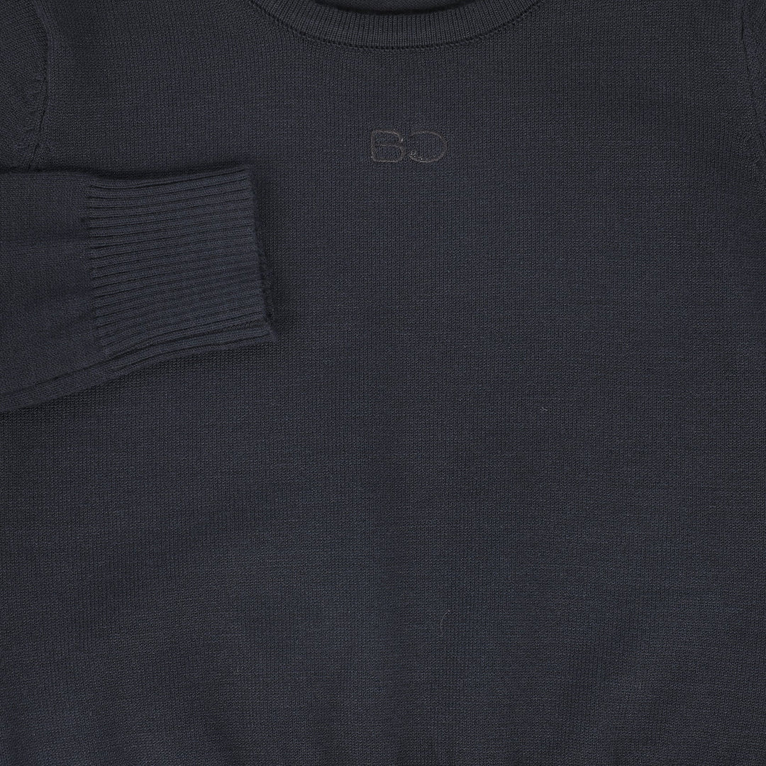 Bace Grey Logo Embroidered Crewneck Sweater