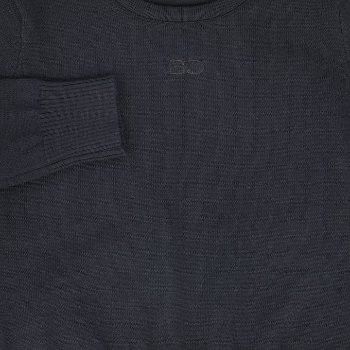 Bace Grey Logo Embroidered Crewneck Sweater