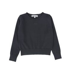 Bace Grey Logo Embroidered Crewneck Sweater