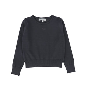 Bace Grey Logo Embroidered Crewneck Sweater