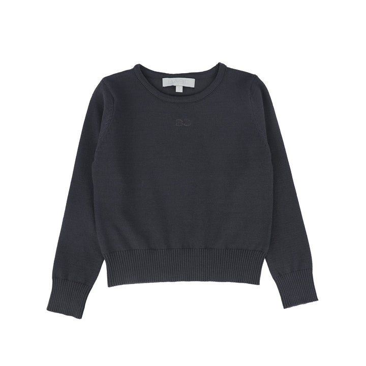 Bace Grey Logo Embroidered Crewneck Sweater