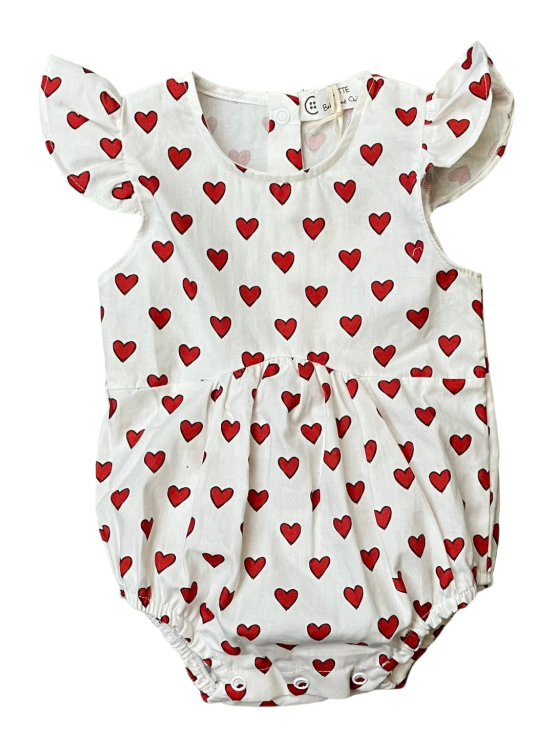 Girls Red Hearts Romper