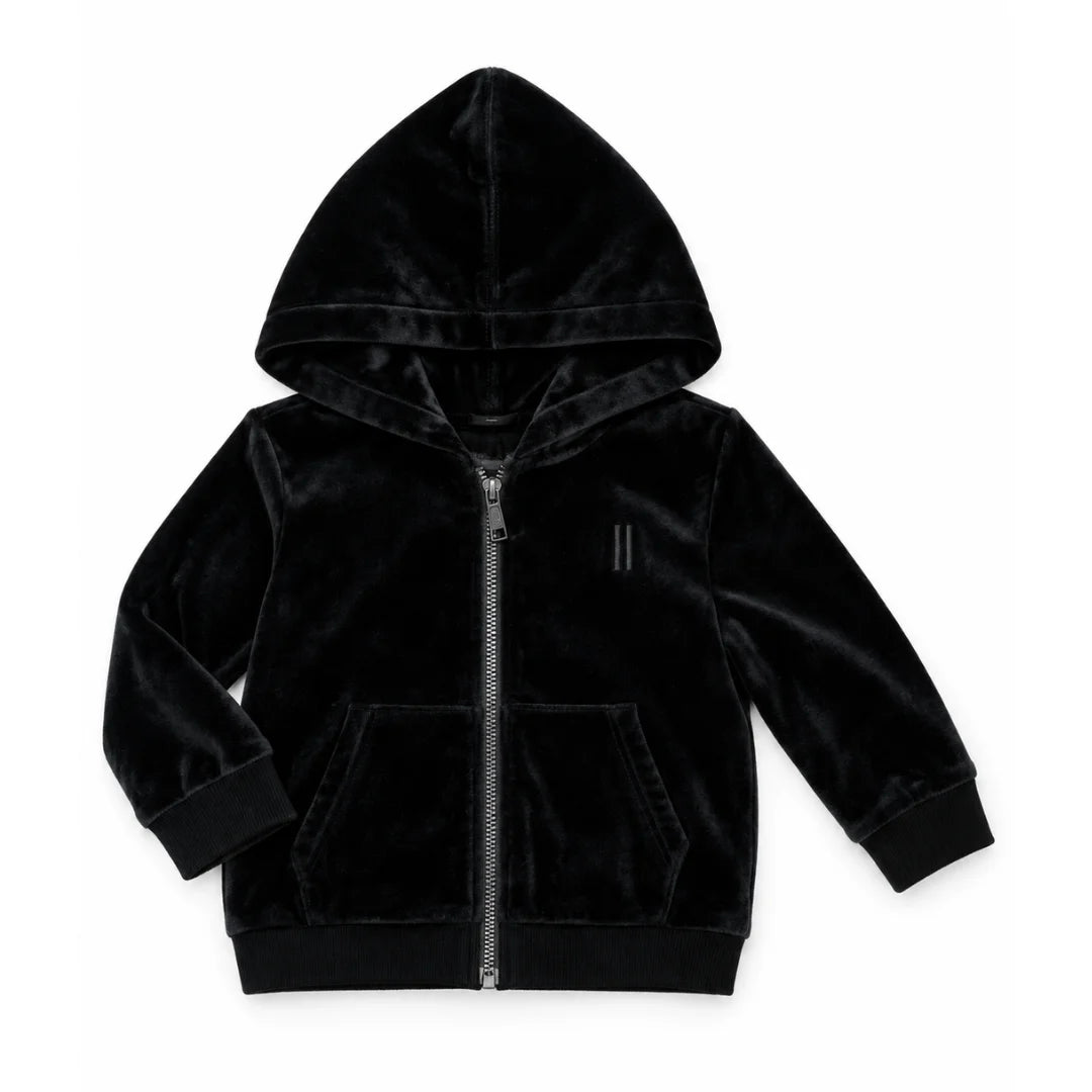 A front view of the Ibis Outerwear unisex faux fur lined zip-up jacket.