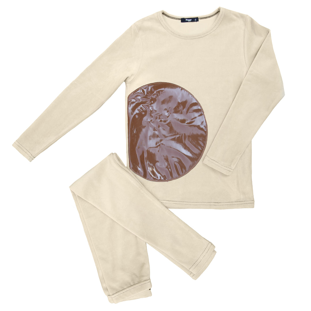 noggi patent circle velour pajamas