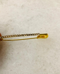 Gold Rhinestone Safety Pins