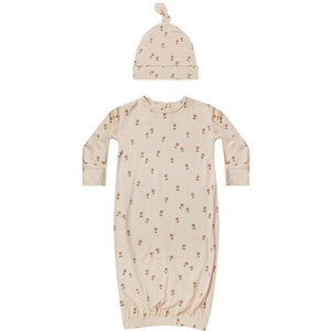 Bamboo baby gown + hat set