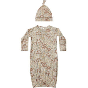 Bamboo baby gown + hat set