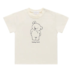 A breathtaking Jamie Kay Organic Cotton Teddy Bear Print Tee, showcasing its authoritative architectural fit and refined whimsical heritage print.