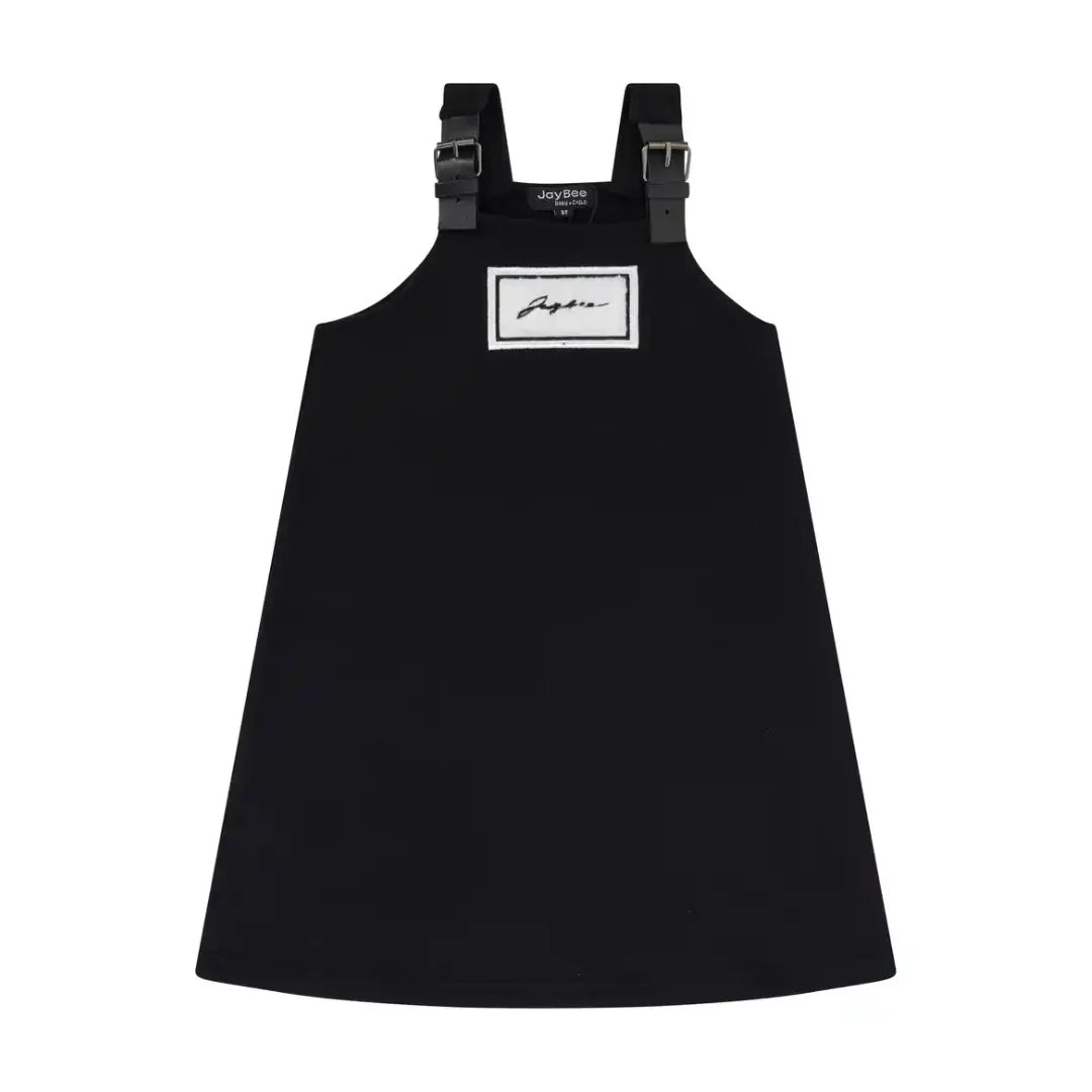 A front view of the JayBee black sherpa patch children's jumper.