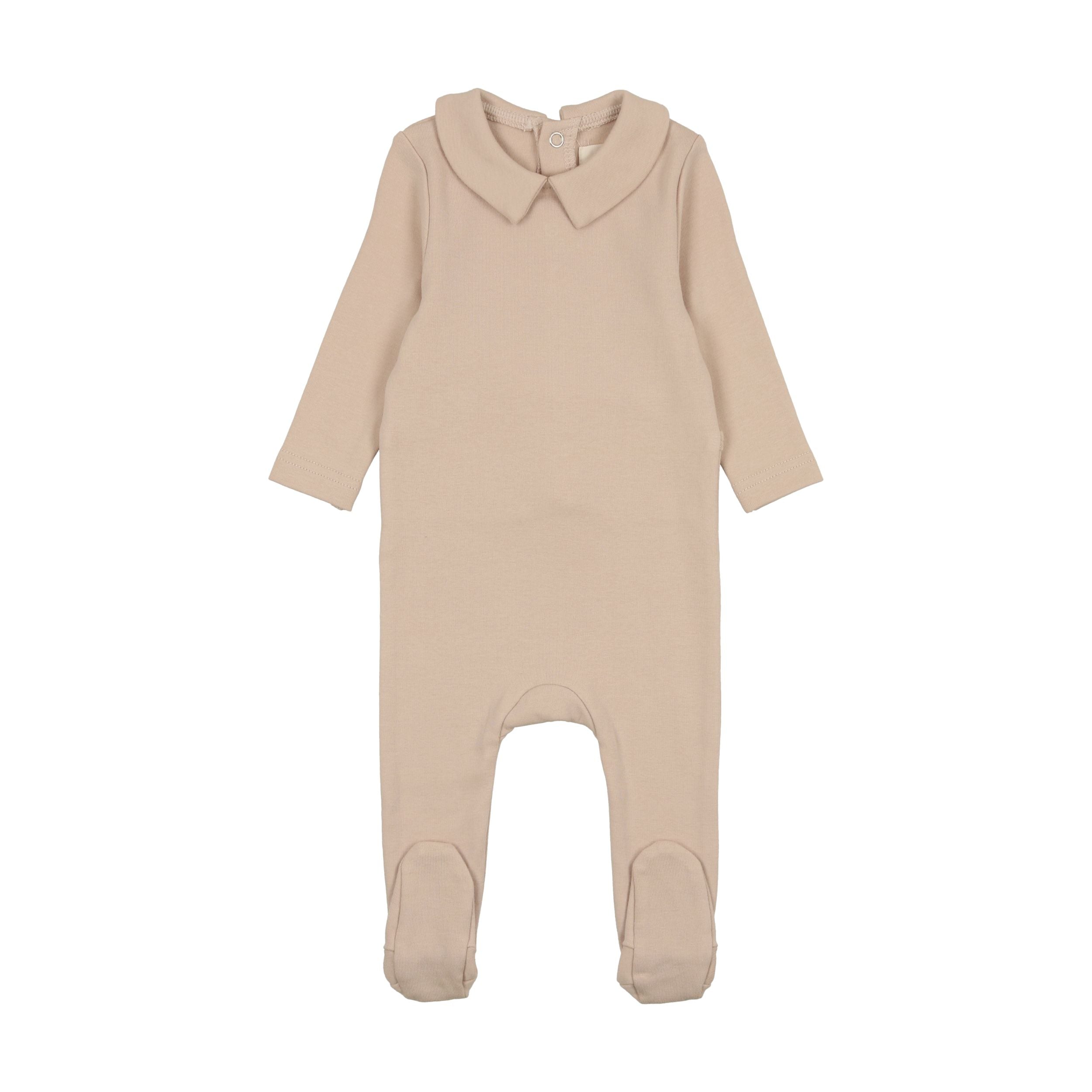Mema Knits Taupe Boys Base Footie