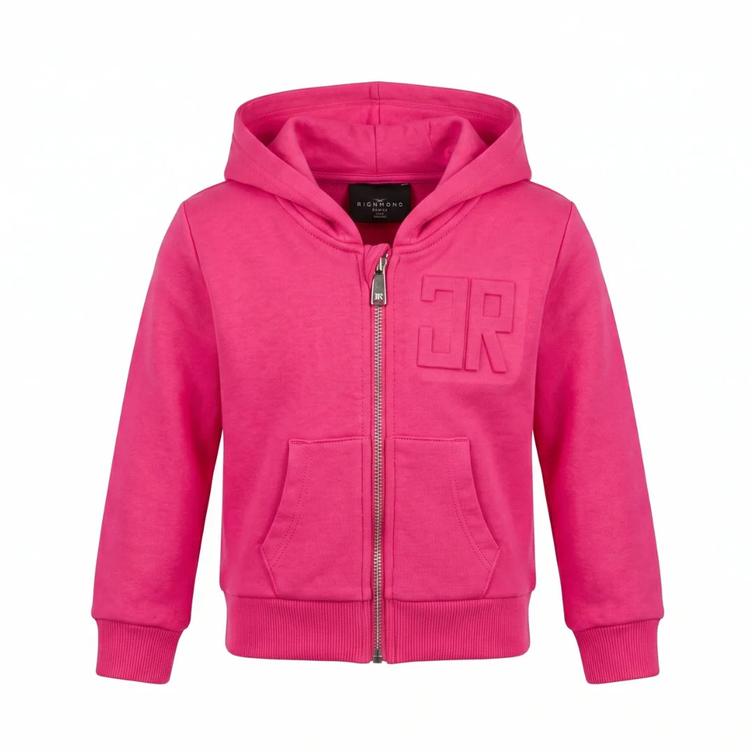 A breathtaking John Richmond Danisi zip-up sweatshirt showcasing immaculate designer detailing and a premium tailored fit pink