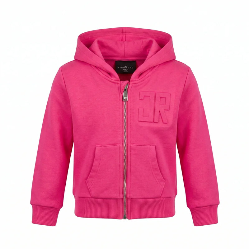 A breathtaking John Richmond Danisi zip-up sweatshirt showcasing immaculate designer detailing and a premium tailored fit pink