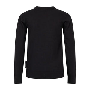 clean back view of the luxury designer children's knit sweater.
