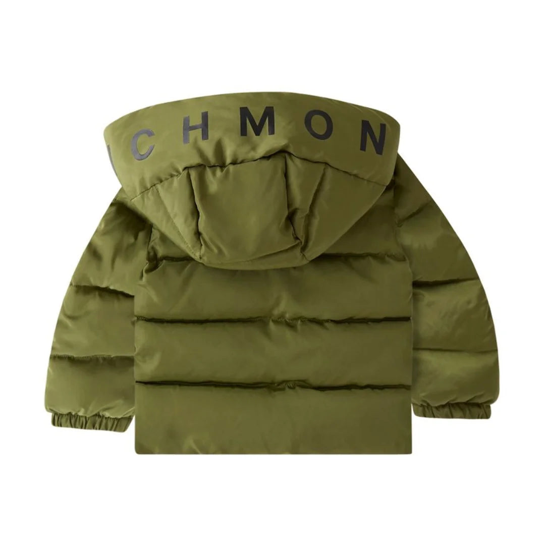 The clean back view of the luxury children's streetwear jacket.