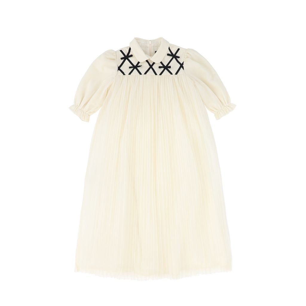 Francesca Guiliano - Grosgrain Lattice Puff Sleeve Dress