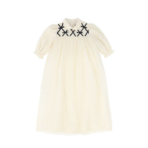 Francesca Guiliano - Grosgrain Lattice Puff Sleeve Dress