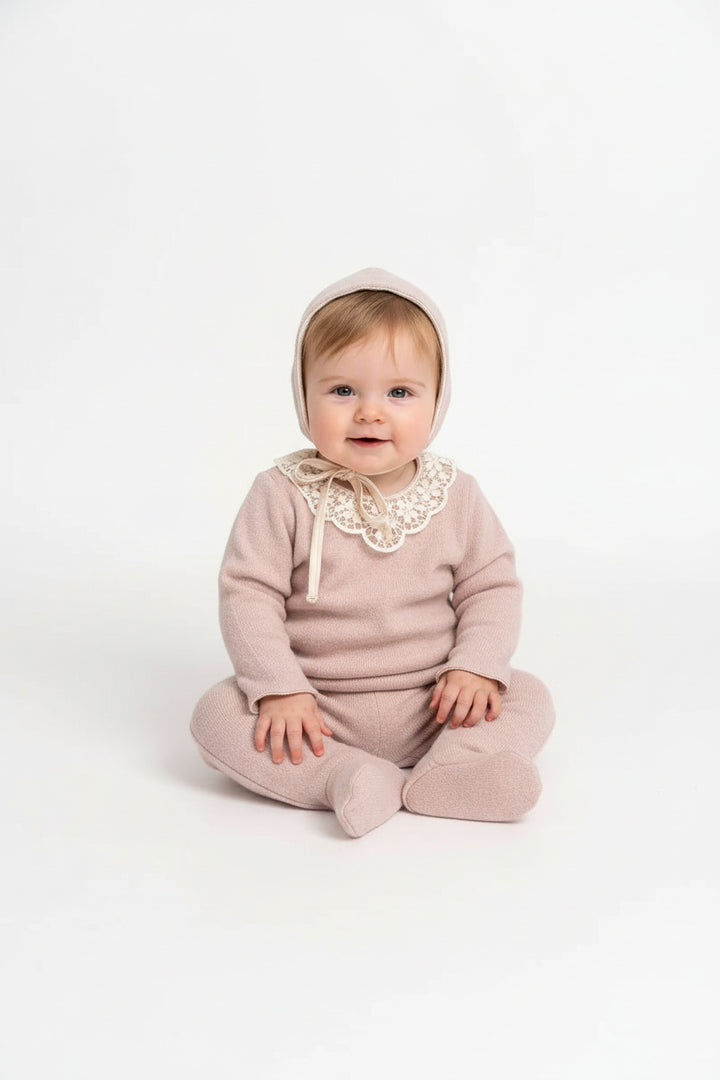 Latte Klizia Mauve Baby Jacket with Floral Lining