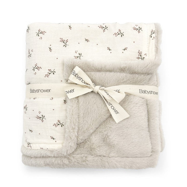 Large Cotton Printed/Fur Blanket