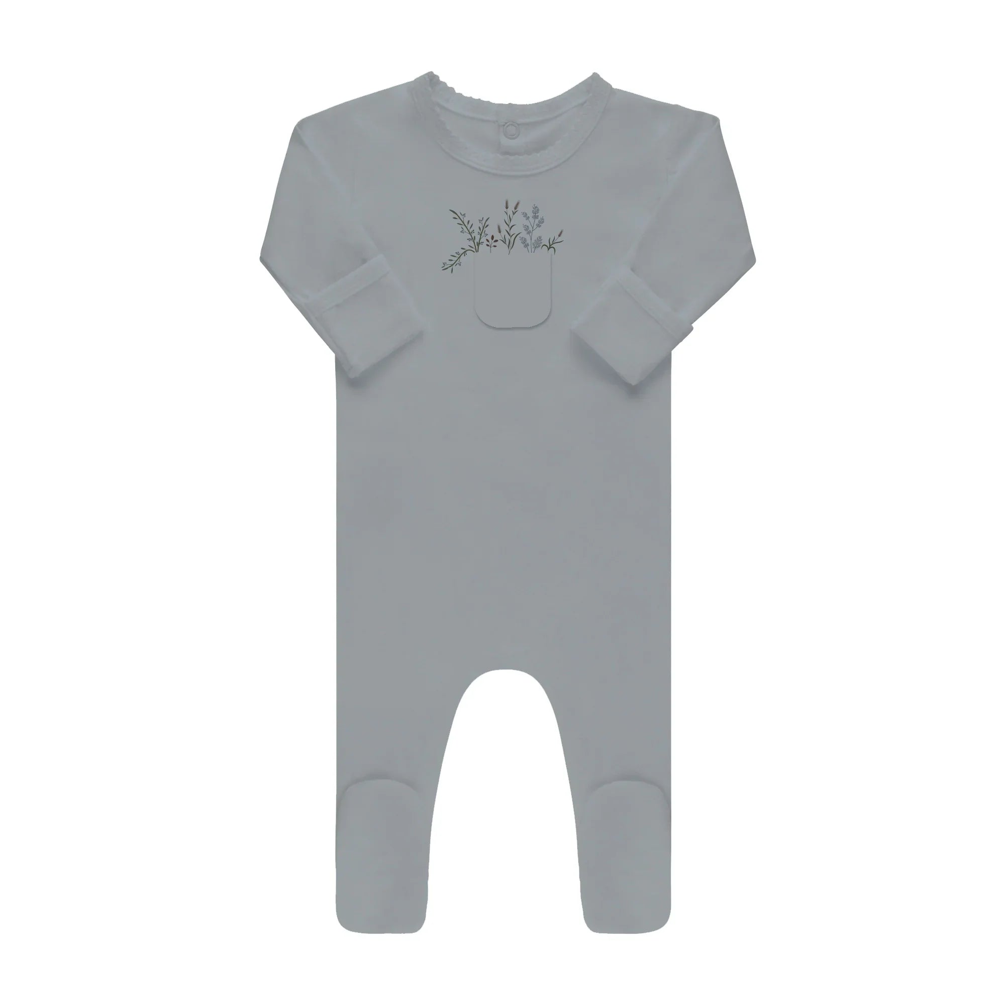 Ely's & Co Pocket Full of Leaves Blue Footie