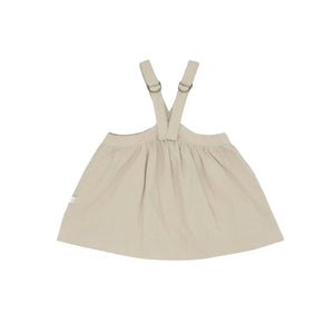 The clean back view of the comfortable toddler gingham dress.