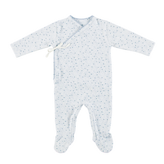 Bebe Organic Iver Blue Leaves Wrap Footie + Hat