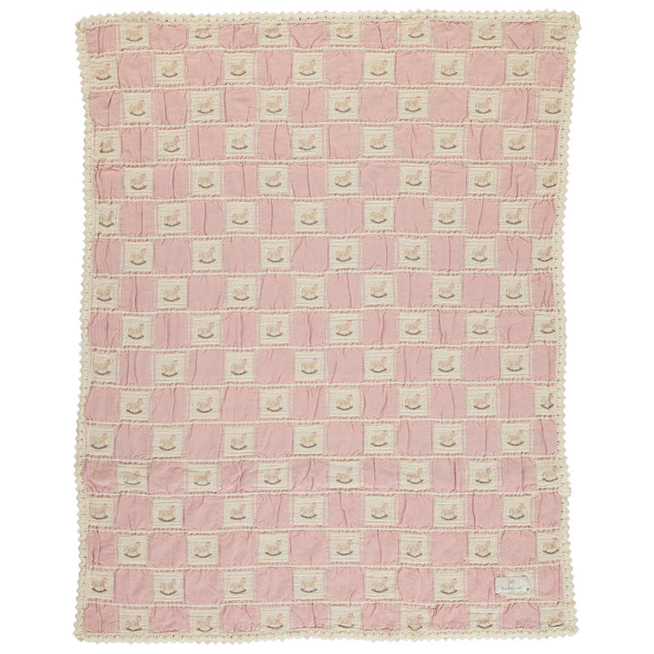 Bebe Organic Blush Rocking Horse Patchwork Blanket