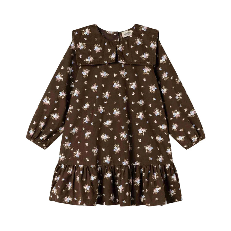A front view of the MarMar Copenhagen autumn bouquet floral dilke dress.