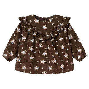 A front view of the MarMar Copenhagen autumn bouquet floral tulette blouse.
