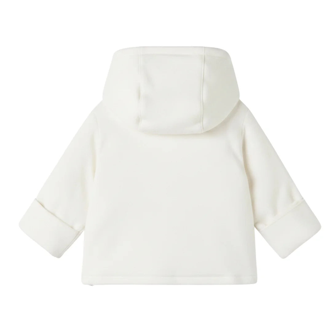 The clean back view of the comfortable toddler quilted jacket.