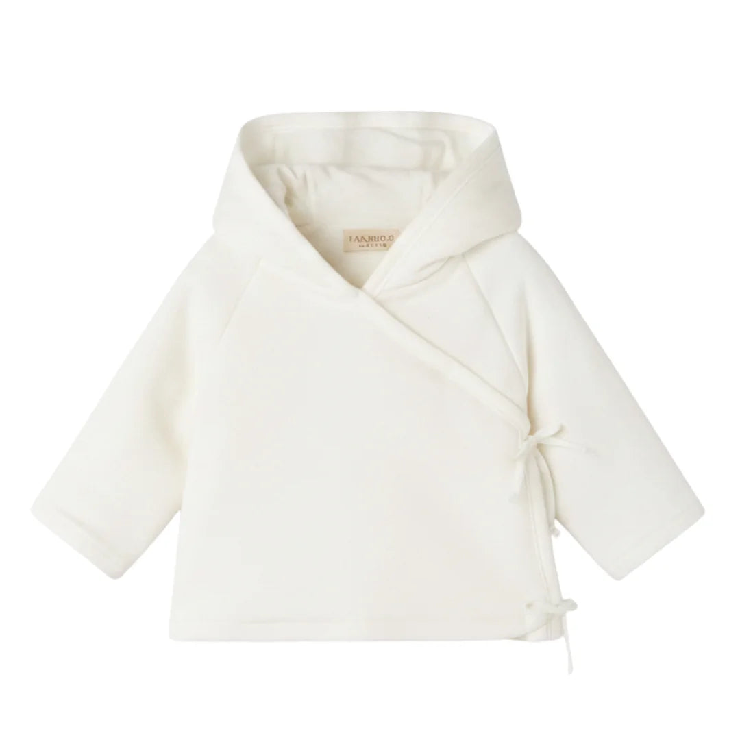 front view of the MarMar Copenhagen gentle white quilted jacket.