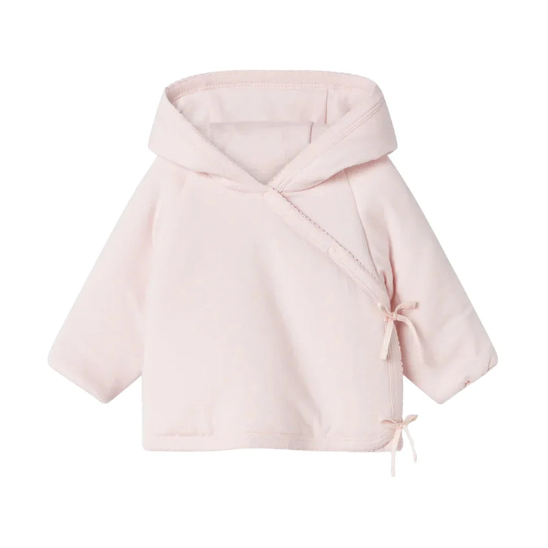 A front view of the light pink MarMar Copenhagen Jules quilted jacket.