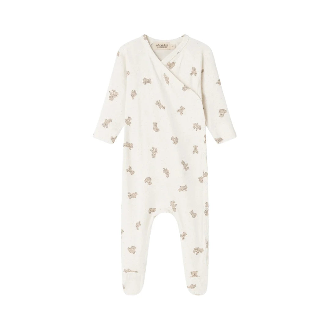 A flat-lay view of the MarMar Copenhagen teddybears footie.