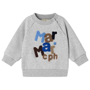 A front view of the MarMar Copenhagen muddy organic cotton logo sweatshirt.