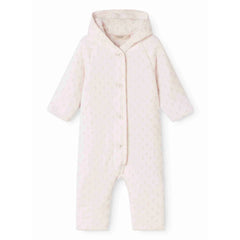 A front view of the MarMar Copenhagen mini bloom floral organic cotton baby jumpsuit.