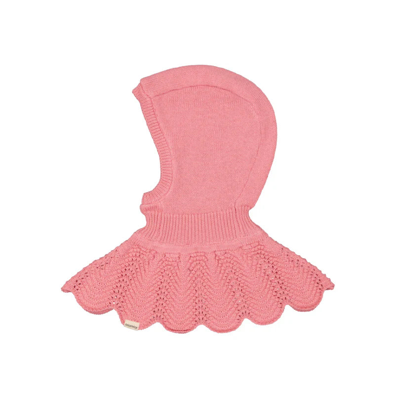 MarMar Pink Scalloped Knit Balaclava – Cozy Elegance for Little Explorers