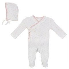 Bebe Bella - Girls Fake Wrap Aop Cherry Rib Stretchie