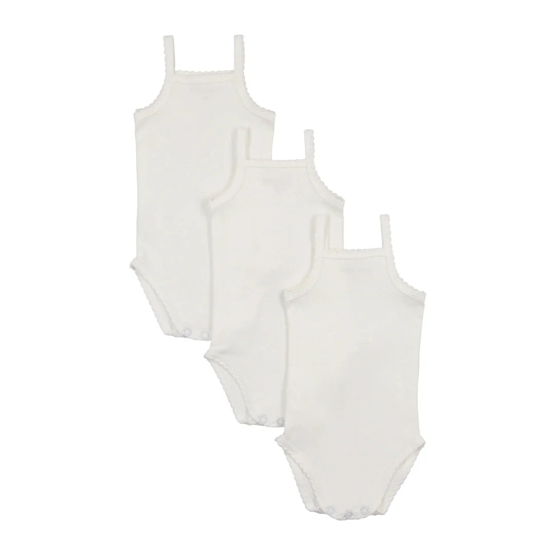 A flat-lay view of the Mema Knits white diamond print pointelle undershirt.