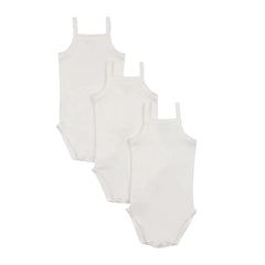 A flat-lay view of the Mema Knits white heart print pointelle undershirt.