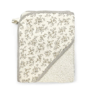 Floral print hooded bath towel
