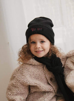 Tis Me Black 3D Embroidered Logo Beanie