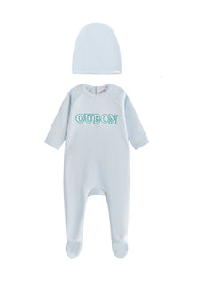 Oubon Boys Patchwork Footie + Hat