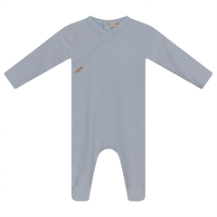 Fragile Blue Rib Faux Wrap Footie